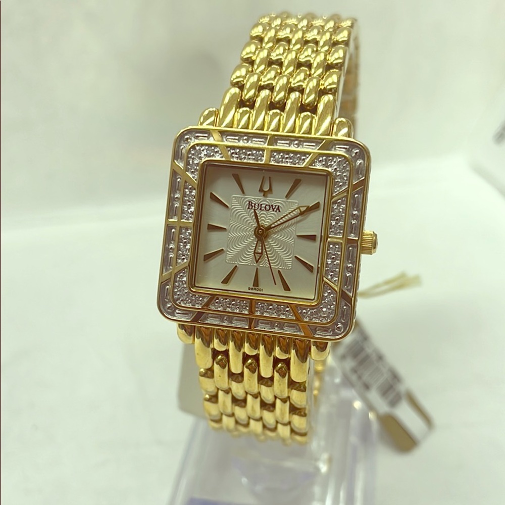 New Bulova Diamond White/Yellow Gold Women Watch
